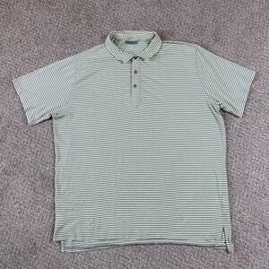 Tasc Polo Shirt Mens XL Yellow Organic Cotton Golf Striped Stretch Performance